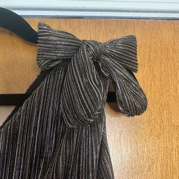 A LOVES A Girls Gold Black Tiered Dress Size Medium M 8/10 - Picture 4 of 8